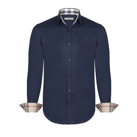 burberry mens blue dress shirt|designer shirt burberry for men.